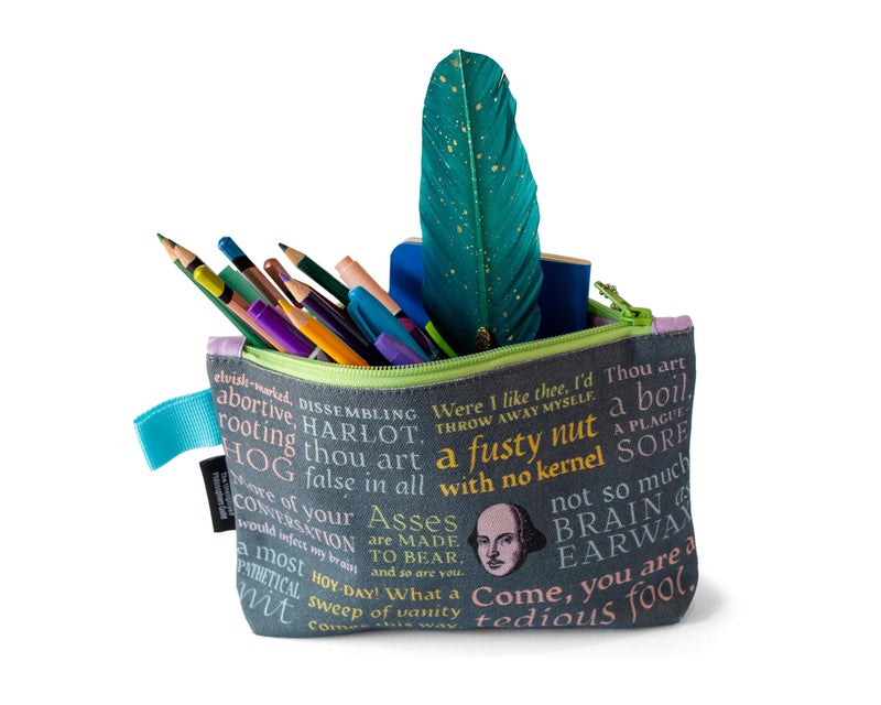 The Unemployed Philosophers Guild Shakespearean Insults Bag - 9" Canvas Zipper Shakespeare Themed Pouch for Pencils, Tools, Cosmetics, Toiletries and More - Image 5